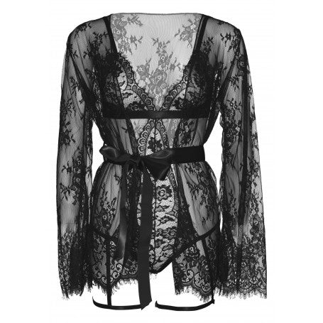 BODY CON VESTAGLIA TEDDY, LACE ROBE & RIBBON TIE  62,90€
